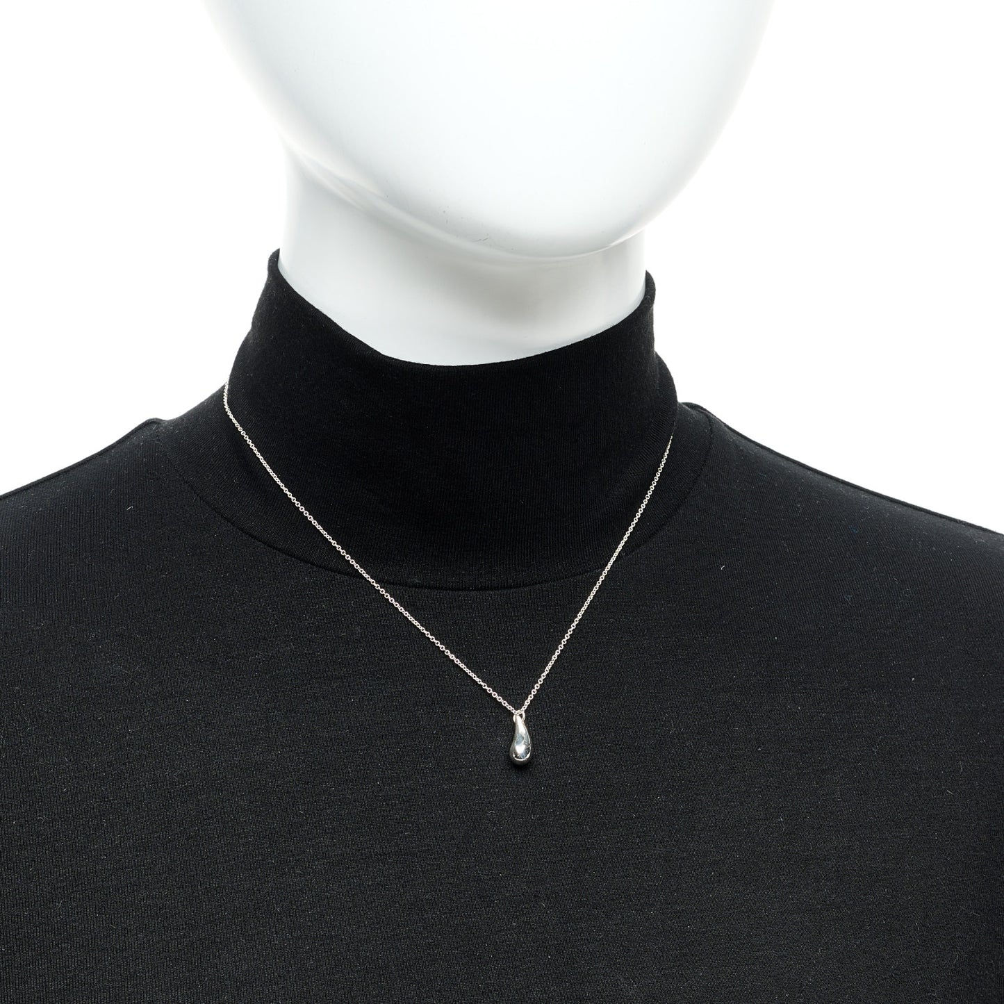Sterling Silver 12mm Elsa Peretti Teardrop Pendant Necklace