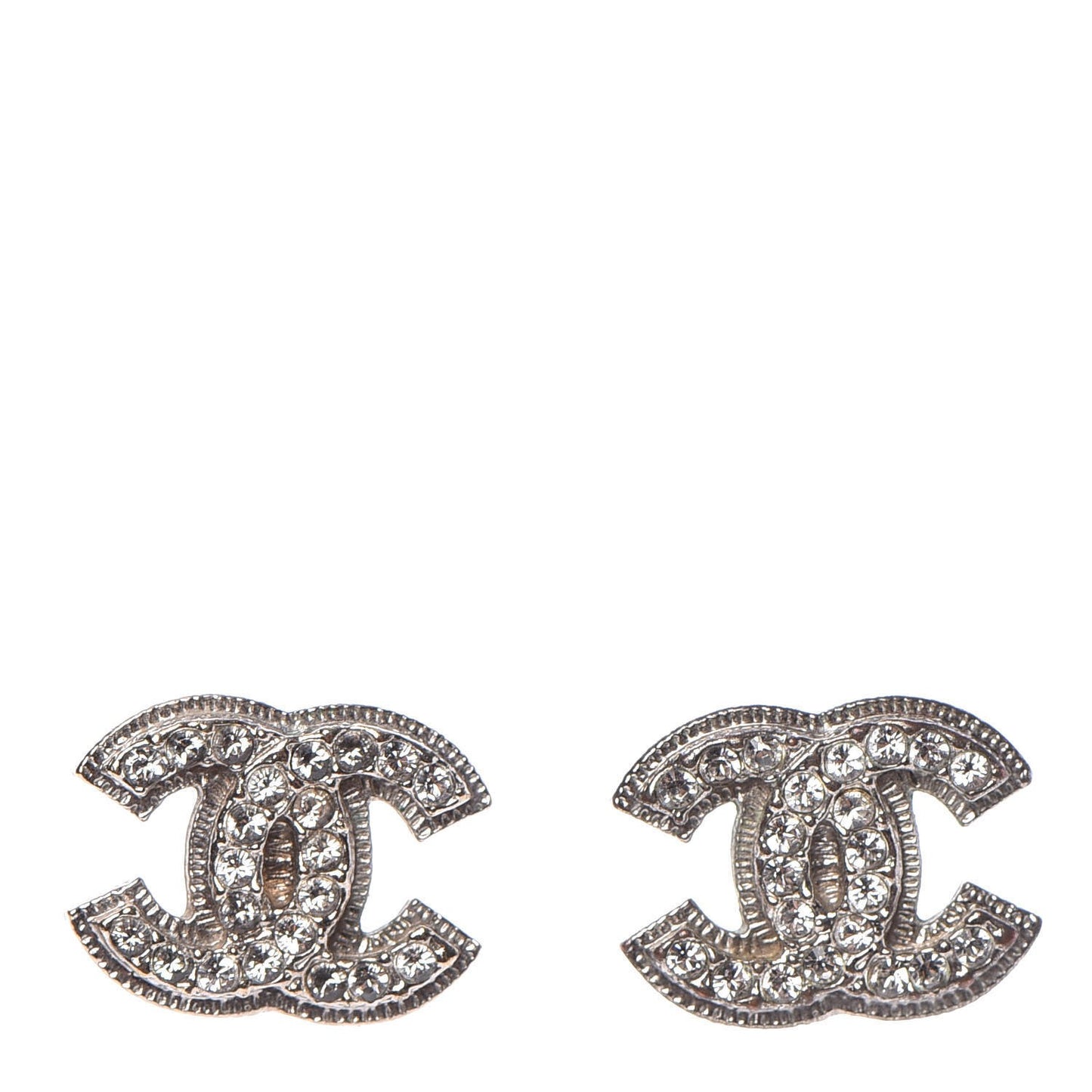 Crystal CC Earrings Silver