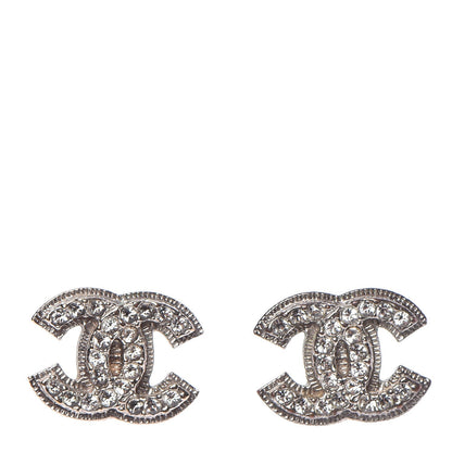 Chanel Crystal CC Earrings Silver 1 of 4