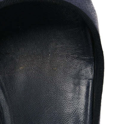 Chanel Suede Cap Toe CC Ballerina Flats 38.5 Blue Black 11 of 12