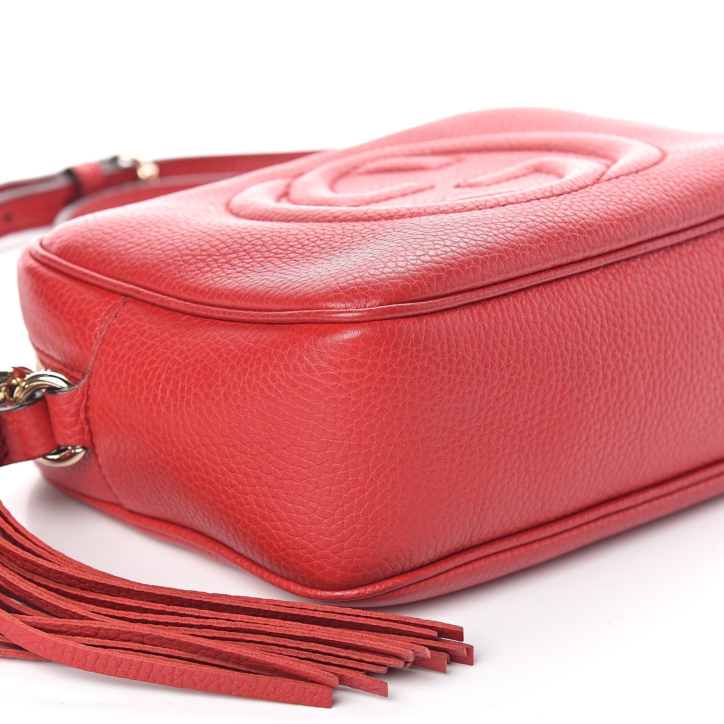 Pebbled Calfskin Small Soho Disco Bag Tabasco Red