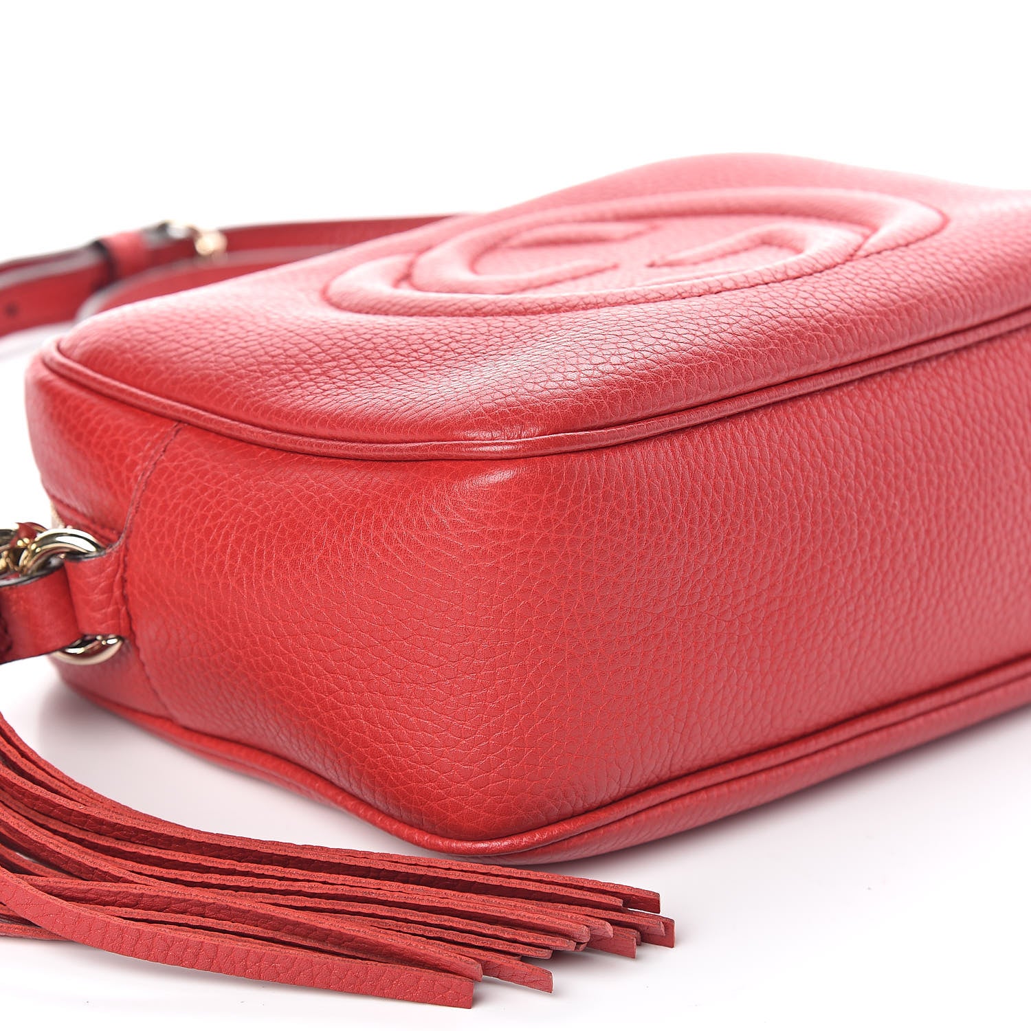Gucci Pebbled Calfskin Small Soho Disco Bag Tabasco Red 8 of 9
