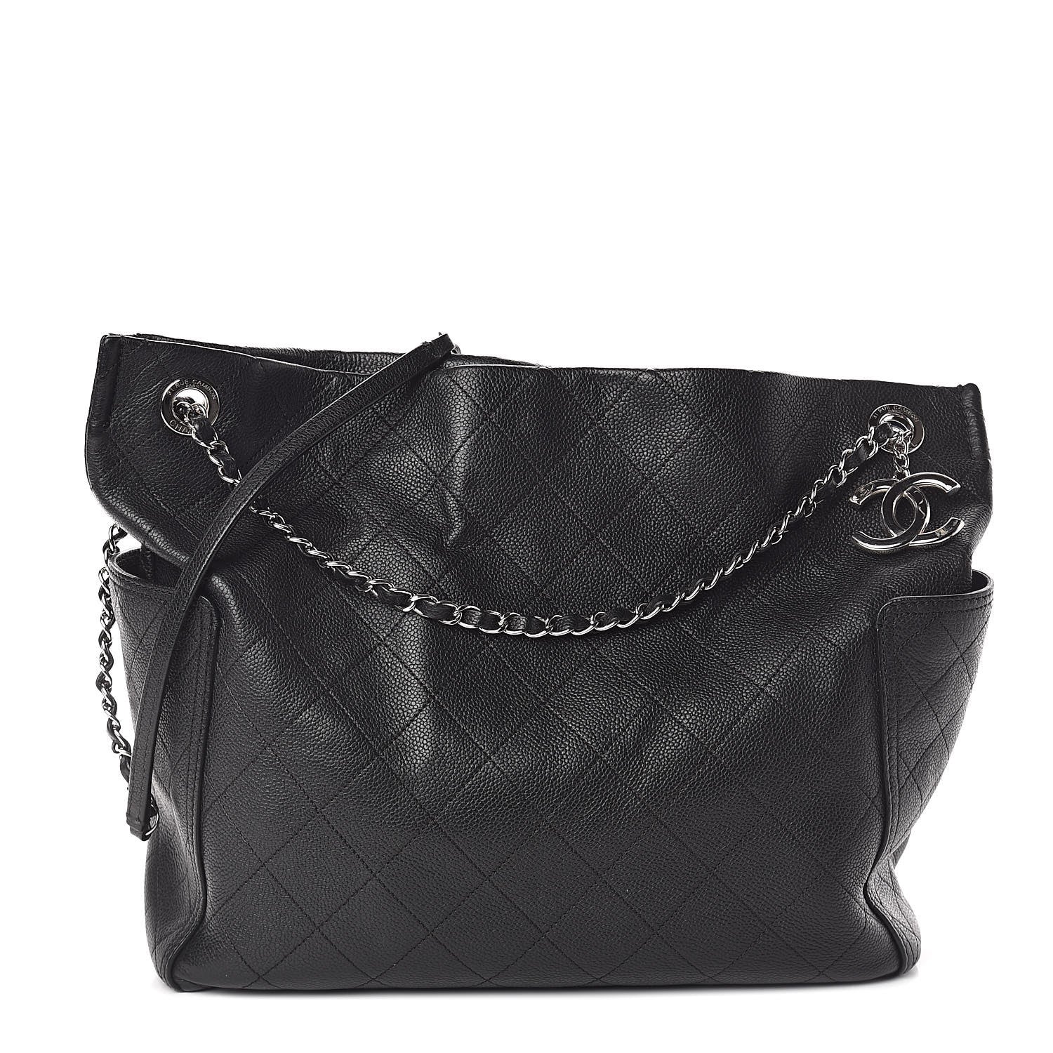 Chanel Caviar Stitched Medium CC Pocket Hobo Black 1 of 10
