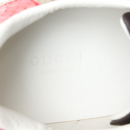 Gucci GG Supreme Monogram Bees Ayers Web Womens Ace Sneakers 37 Beige Oro Green Red 9 of 11