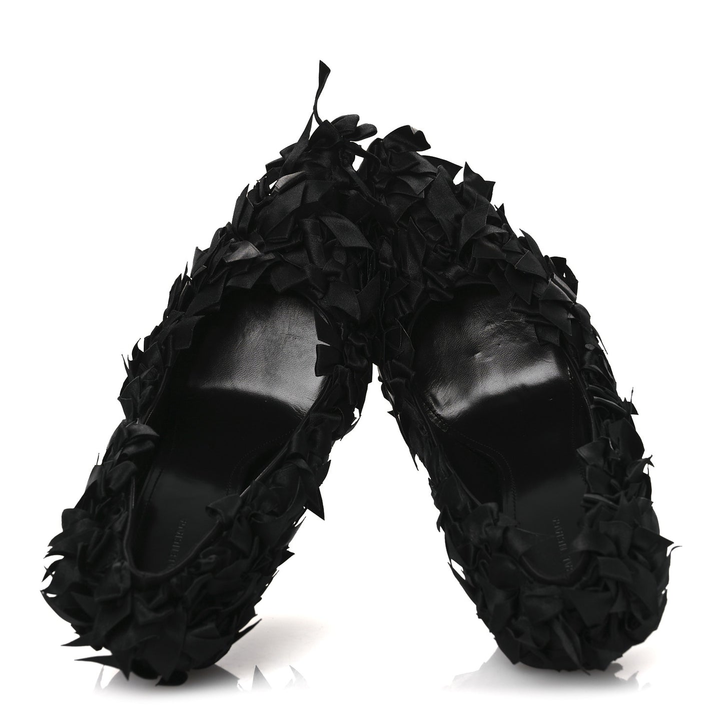 Satin Pointed Marie A Bows All Over 110mm Pumps 40 Black