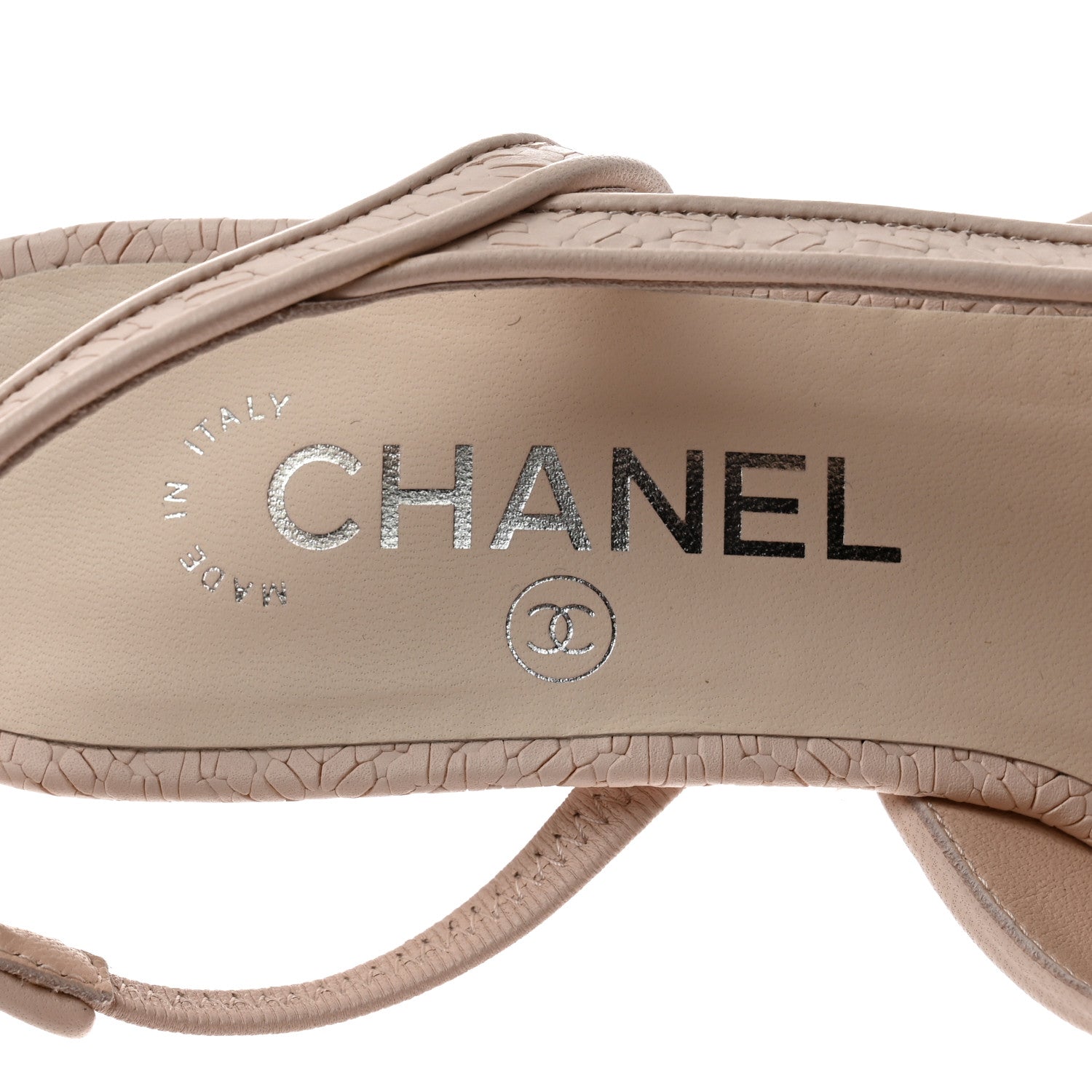 Chanel Woven Plastic Lambskin Cap Toe CC Slingback Pumps 36 Light Pink 8 of 9