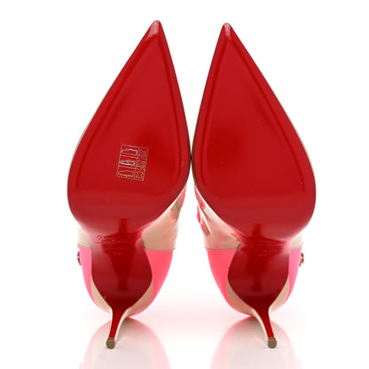 Christian Louboutin Iridescent Patent Crystal Jessie Joli Ankle Boot 40 Rose Fluorescent 5 of 10
