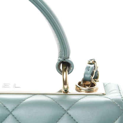 Chanel Lambskin Quilted Small Trendy CC Flap Dual Handle Bag Light Green 17 of 21