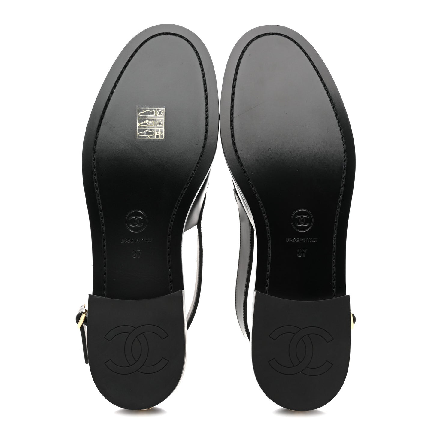 Calfskin Crystal Slingback Loafers 37 Black