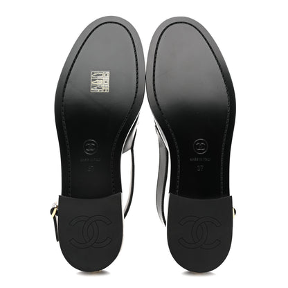 Chanel Calfskin Crystal Slingback Loafers 37 Black 6 of 10