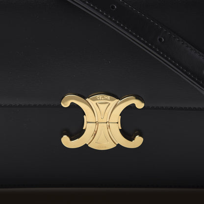 Celine Shiny Calfskin Medium Triomphe Black 10 of 11
