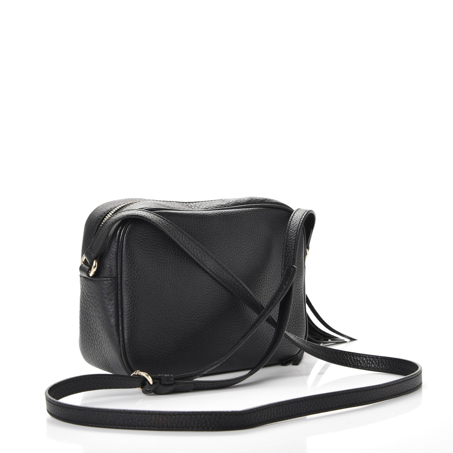 Pebbled Calfskin Small Soho Disco Bag Black
