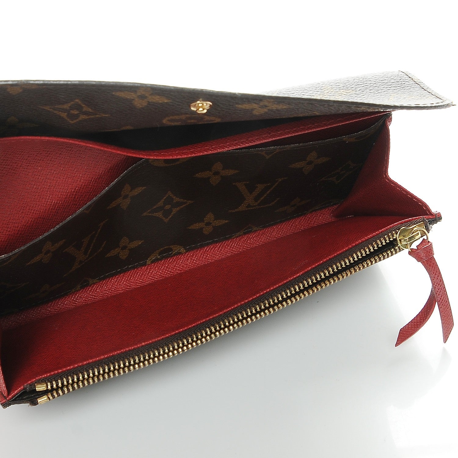 Louis Vuitton Monogram Emilie Wallet Red 5 of 7