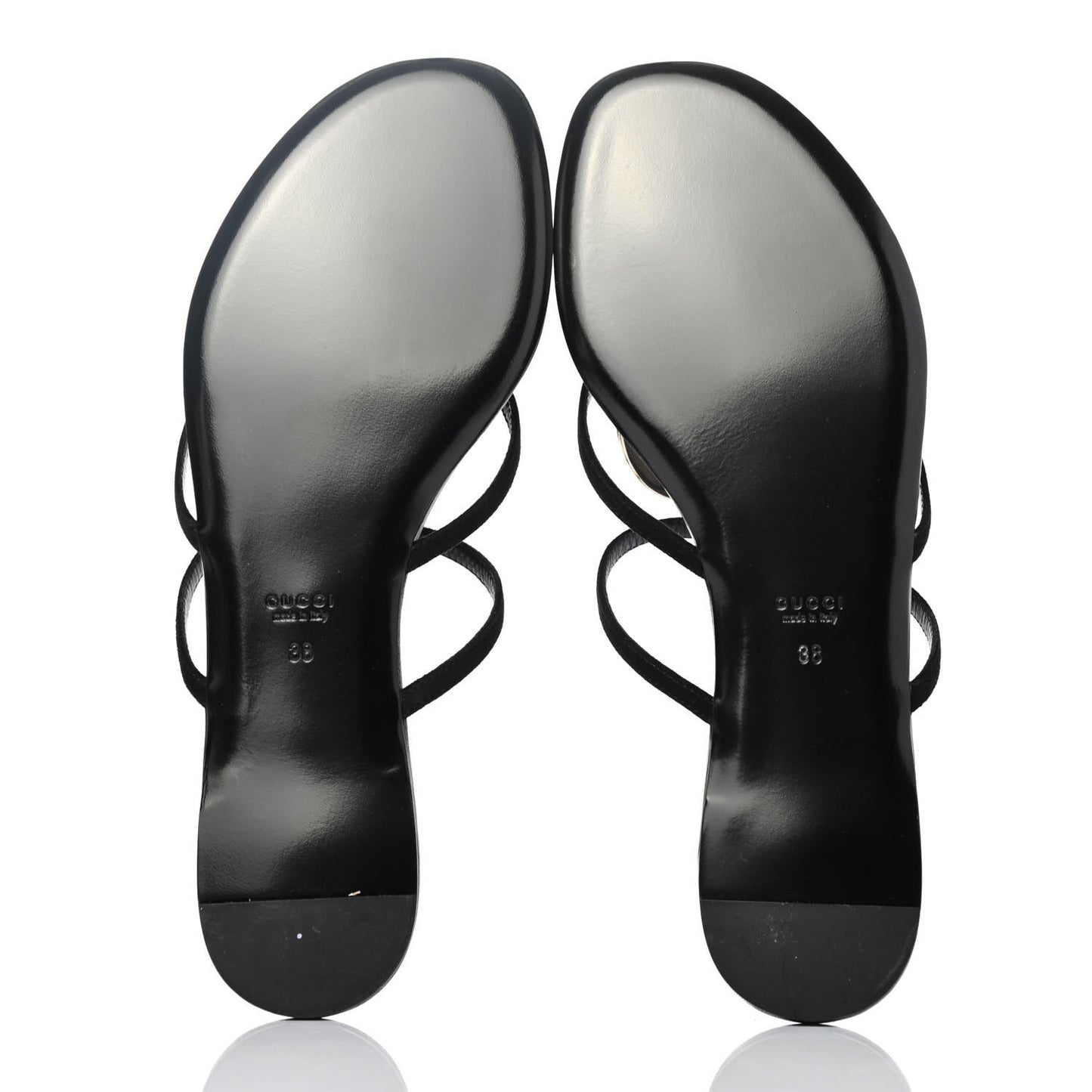 Kid Scamosciato Interlocking G Flat Sandals 38 Black