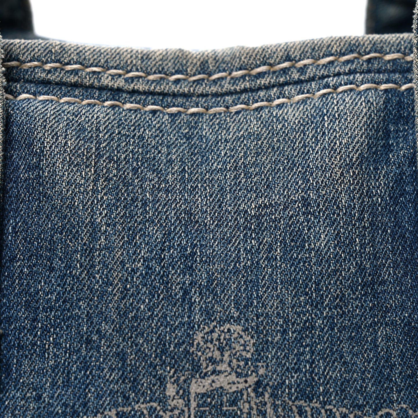 Denim Canapa Logo Shoulder Bag
