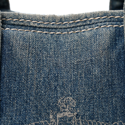 Prada Denim Canapa Logo Shoulder Bag 8 of 12
