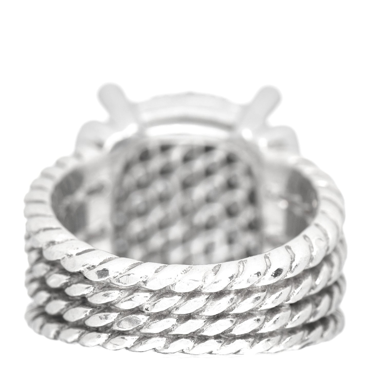 Sterling Silver Diamond 16mm Wheaton Ring 51 5.75