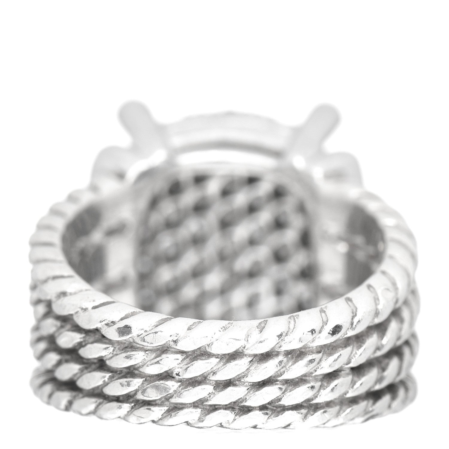 David Yurman Sterling Silver Diamond 16mm Wheaton Ring 51 5.75 4 of 6