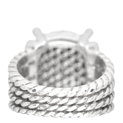 David Yurman Sterling Silver Diamond 16mm Wheaton Ring 51 5.75 4 of 6