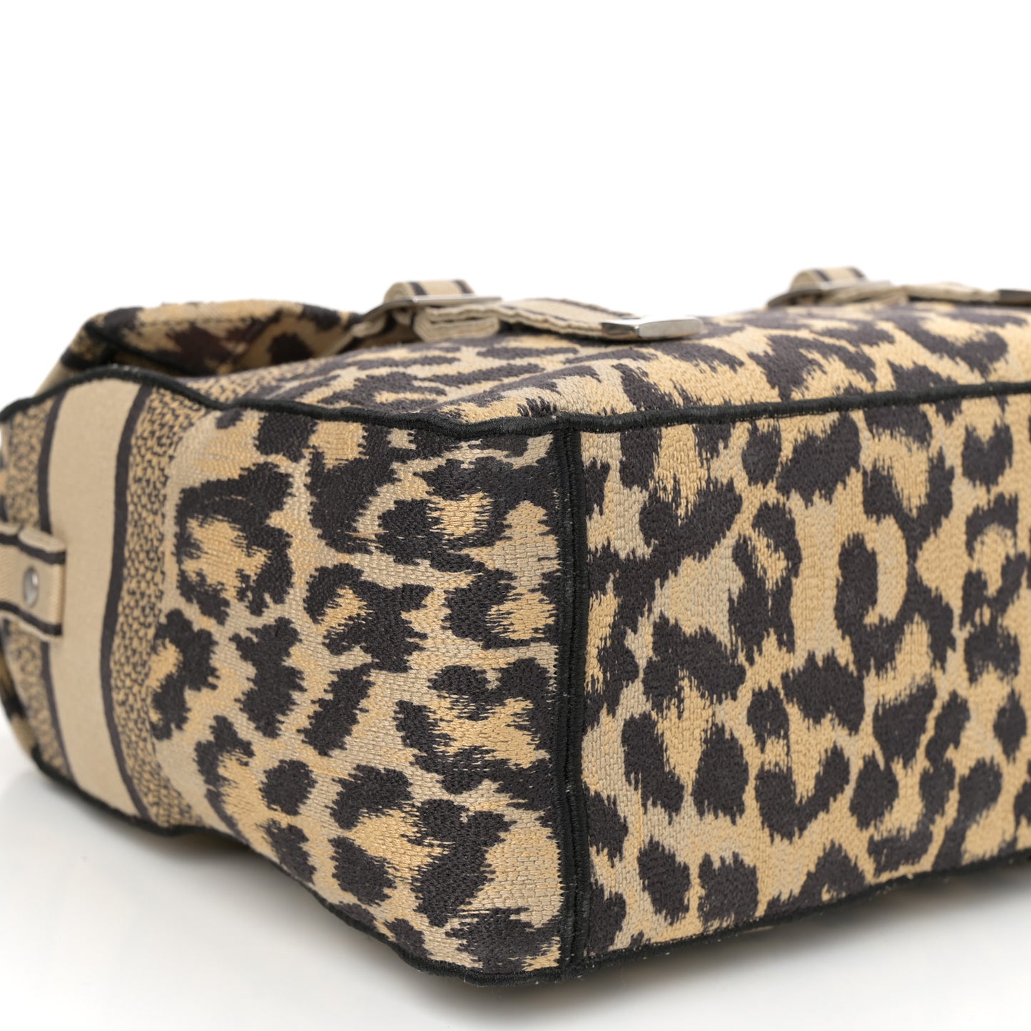 Canvas Mizza Embroidered Leopard Medium Diorcamp Messenger Beige