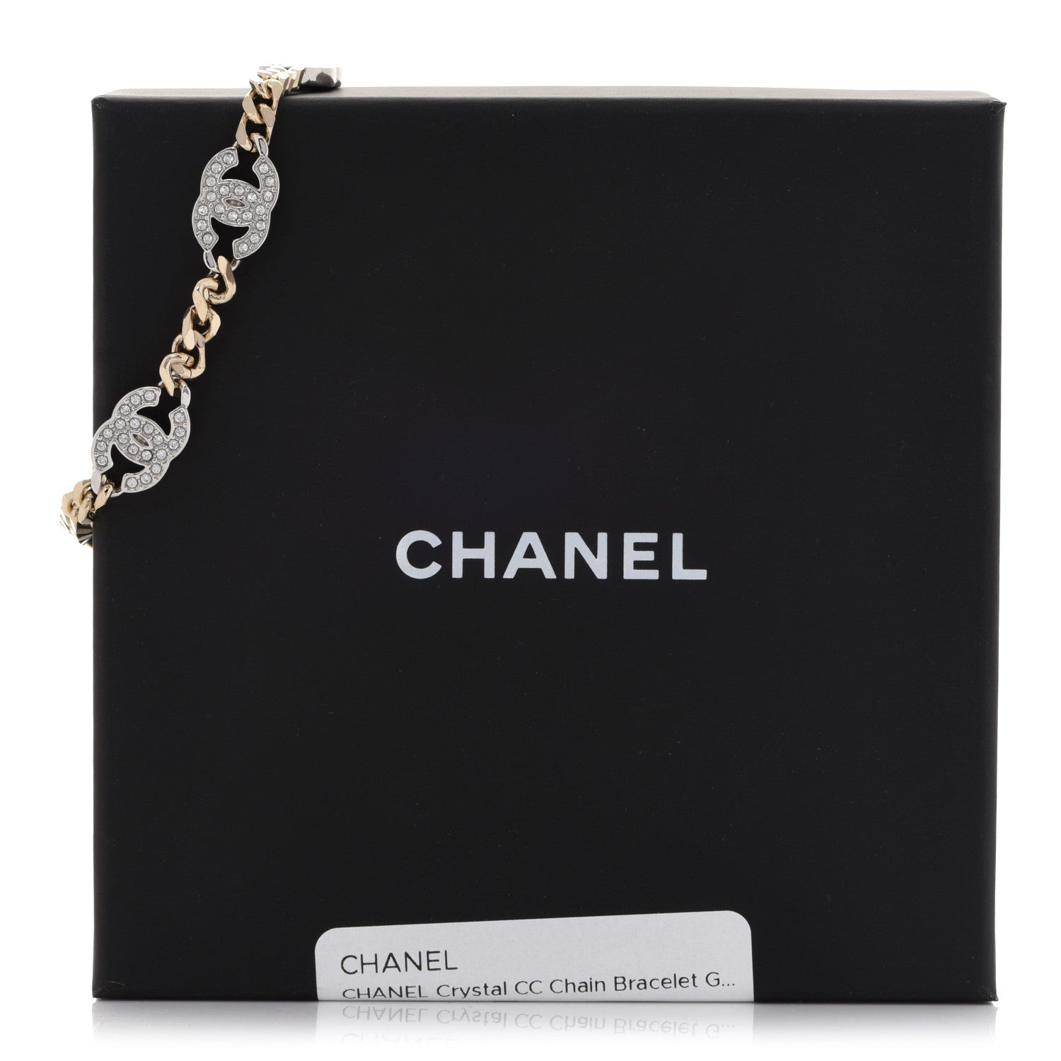 Chanel Crystal CC Chain Bracelet Gold Silver 5 of 5