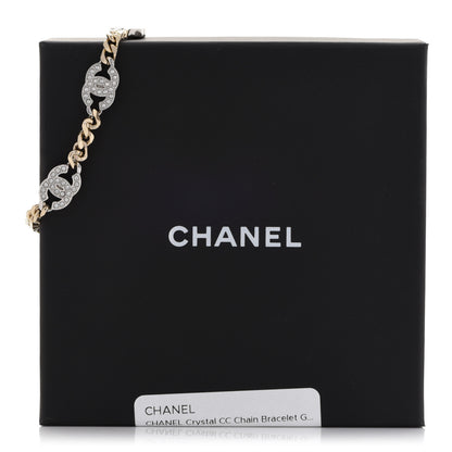 Chanel Crystal CC Chain Bracelet Gold Silver 5 of 5