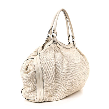 Gucci Woven Raffia Diamante Large Sukey Tote Off White 3 of 12