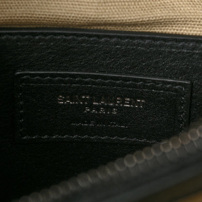 Saint Laurent Berber Chevron Tassel Monogram Medium College Bag Black White 7 of 7