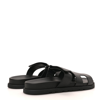 Hermes Calfskin Womens Chypre Sandals 39 Black 4 of 9