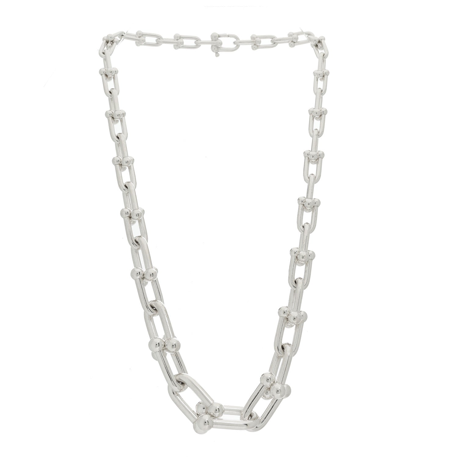 Tiffany Sterling Silver HardWear Graduated Link Necklace 3 of 6