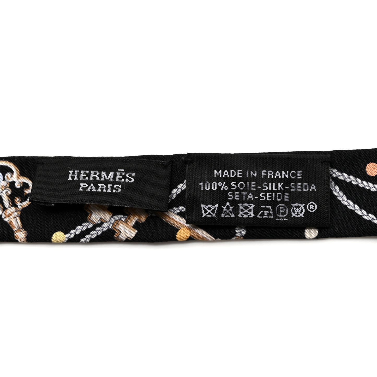 Silk Les Cles A Pois Doll Twilly Black Beige Rose Multicolor