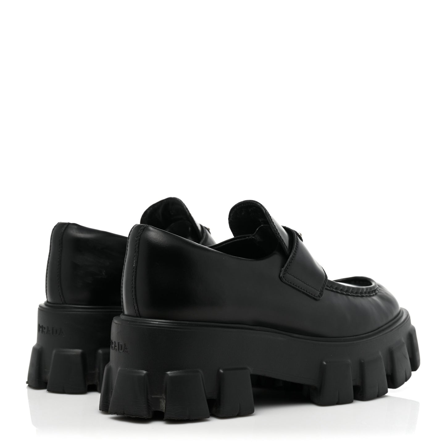 Spazzolato Rois Metal Triangle Logo Monolith 55mm Loafers 37.5 Black