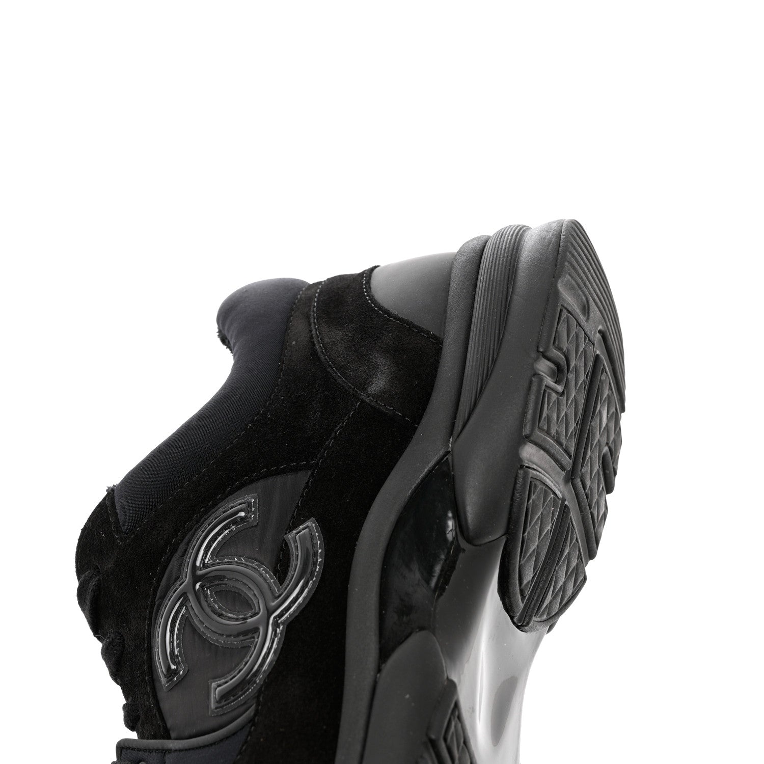 Chanel Kid Suede Calfskin Mens Sneakers 44 Black 11 of 12