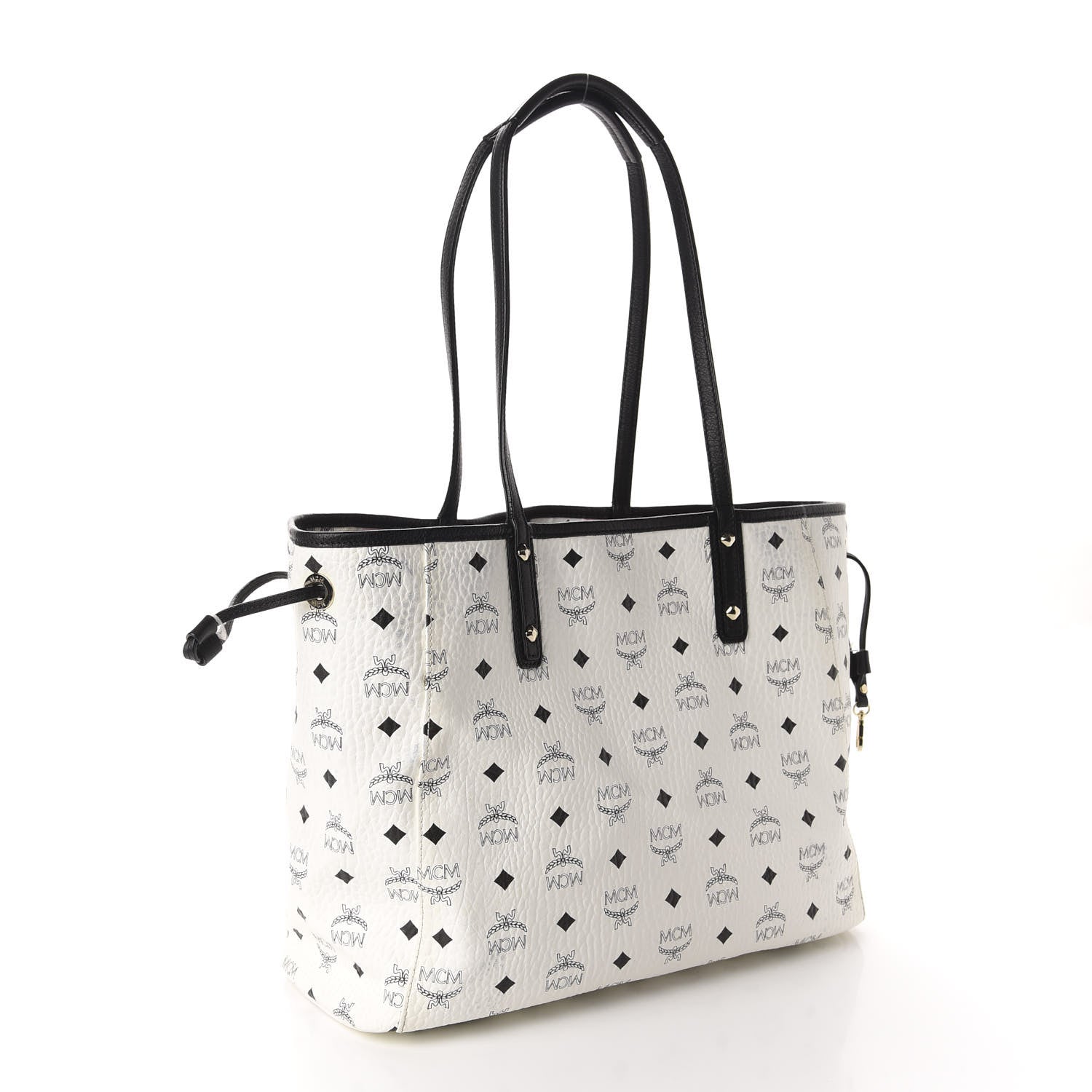 MCM Visetos Medium Project Reversible Shopper Tote White 3 of 18