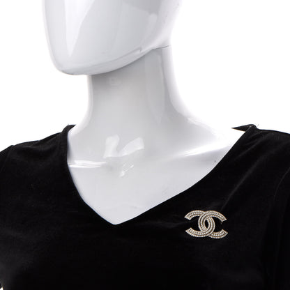Chanel Pearl Crystal Lace Camellia CC Brooch Gold 2 of 4