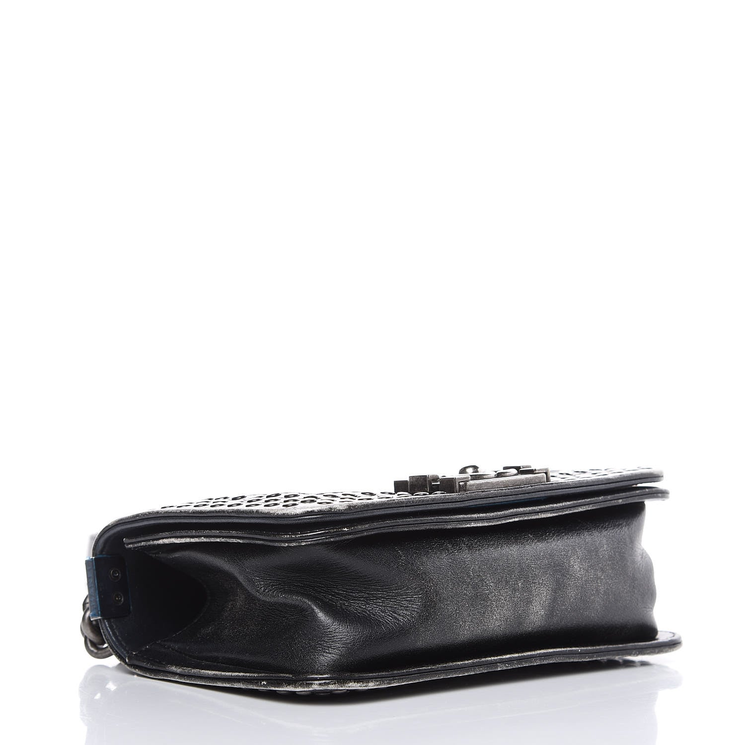 Chanel Faded Calfskin Quilted Small Studded Boy Flap Grey 4 of 14