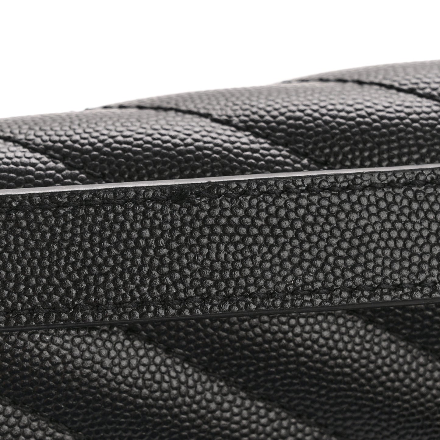 Grain De Poudre Textured Mixed Matelasse Large Triquilt Monogram Monochrome Satchel Black