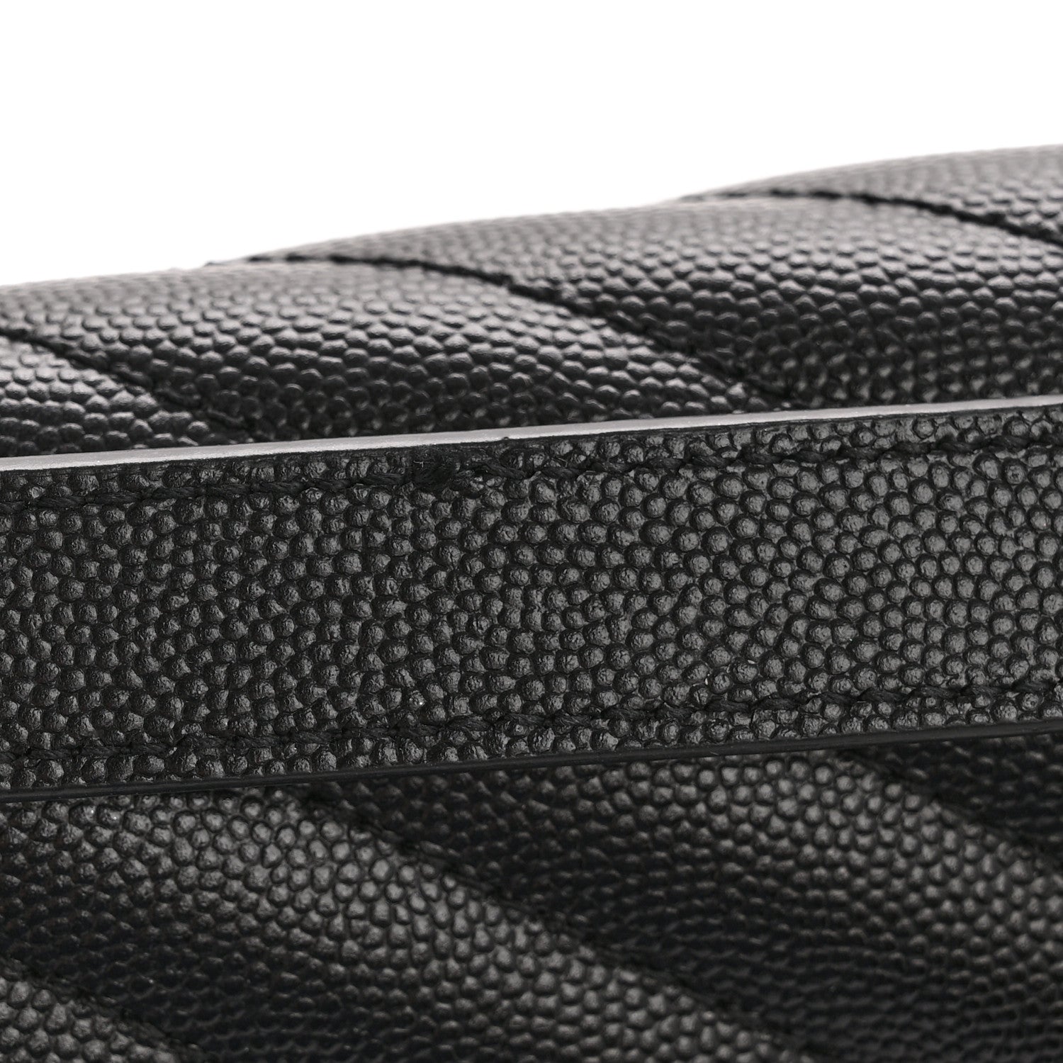 Saint Laurent Grain De Poudre Textured Mixed Matelasse Large Triquilt Monogram Monochrome Satchel Black 13 of 15