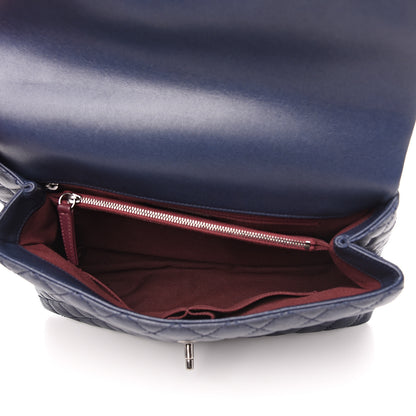 Chanel Caviar Quilted Medium Coco Handle Flap Navy Blue 4 of 9