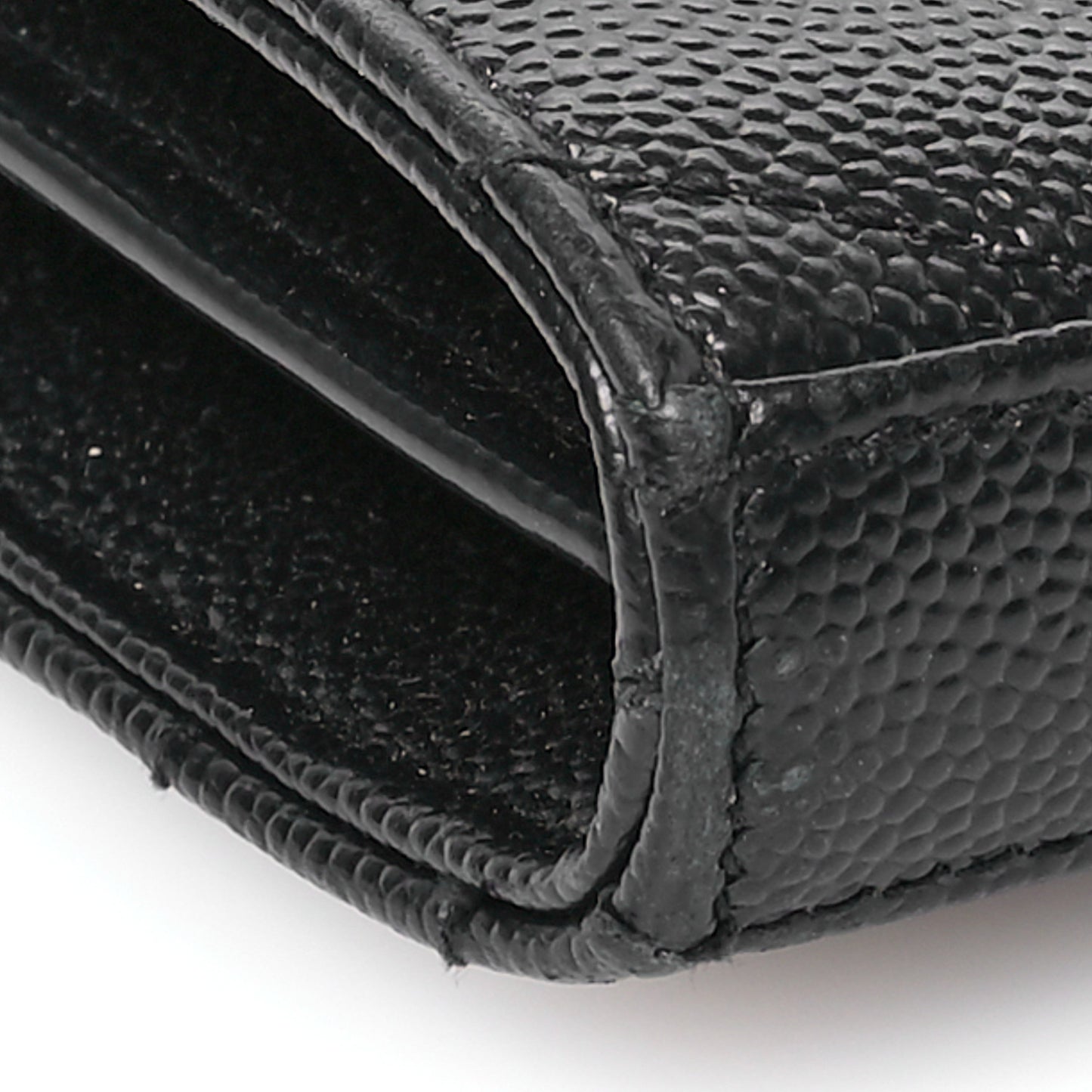 Grain De Poudre Matelasse Chevron Monogram Chain Wallet Black