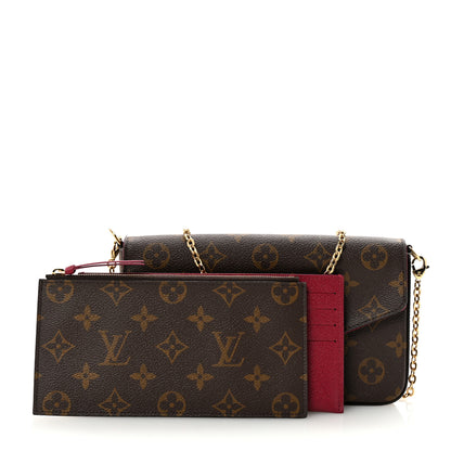 Louis Vuitton Monogram Pochette Felicie Chain Wallet Fuchsia 3 of 10