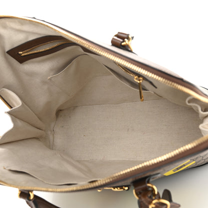 Gucci GG Supreme Monogram Azalea Calfskin Fake/Not Horsebit 1955 Duffle Bag Beige Ebony Brown Sugar 5 of 10