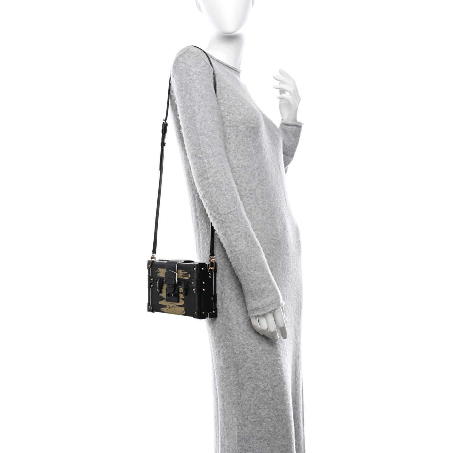 Calfskin Golden Light Petite Malle Black