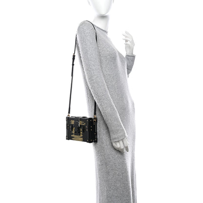 Louis Vuitton Calfskin Golden Light Petite Malle Black 2 of 9