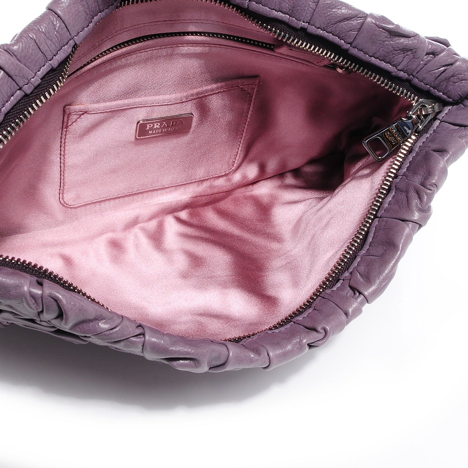 Prada Royal Calf Origami Pleated Clutch Mirtillo 6 of 8