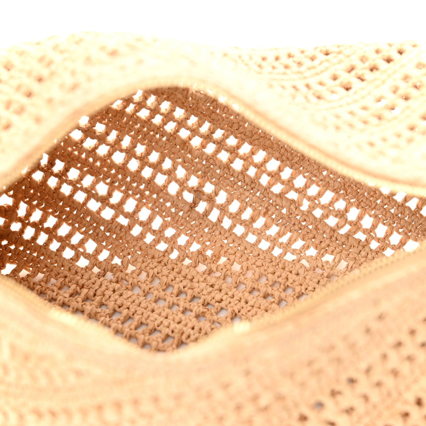 Raffia Calfskin Paula's Ibiza Bracelet Pouch Natural Tan