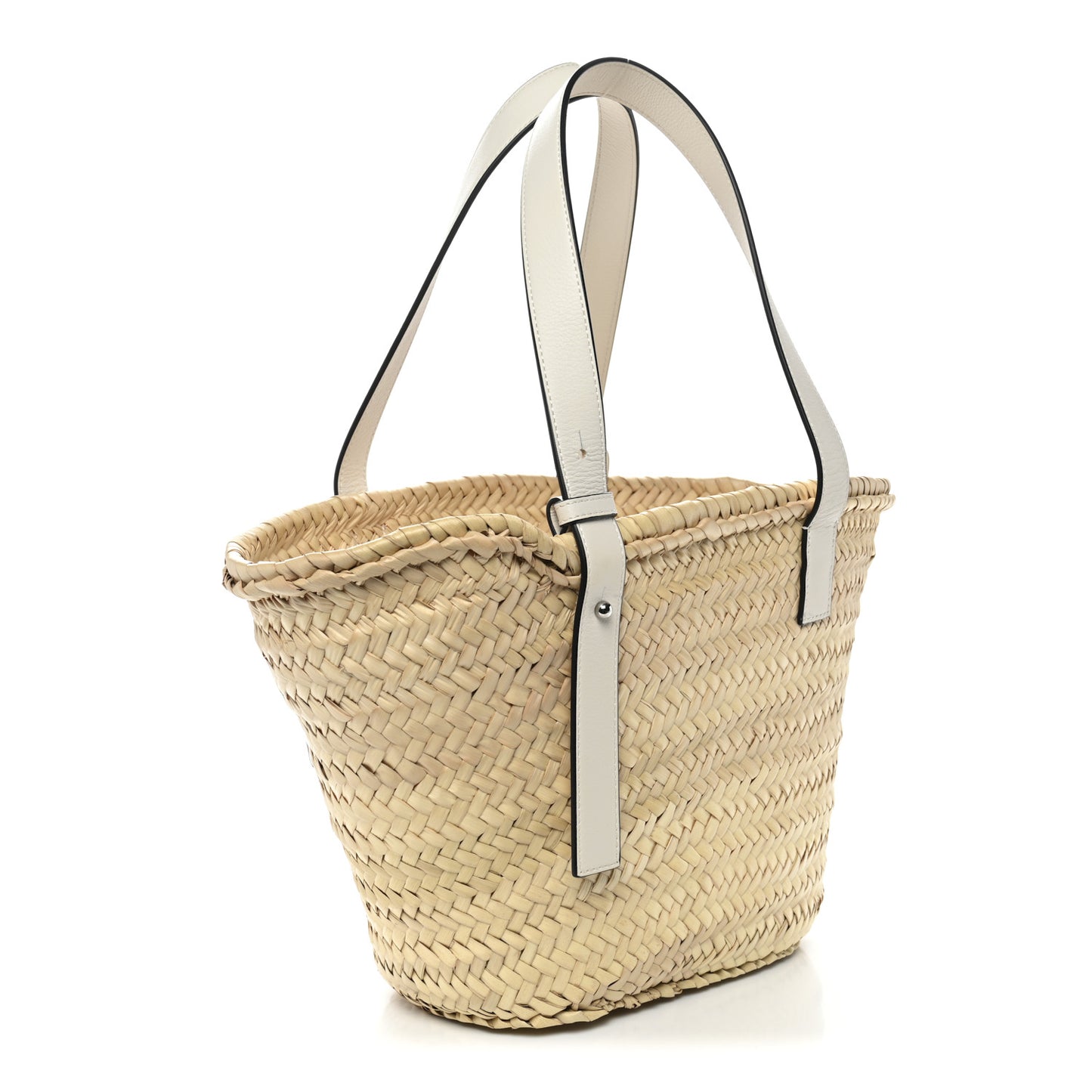 Raffia Basket Tote Bag Natural White