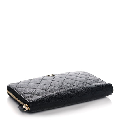 Chanel Caviar Quilted Large Zip Around Organizer Wallet Black 4 of 14