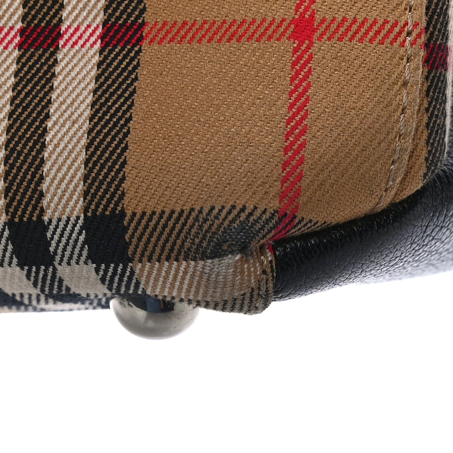 Goatskin Vintage Check Medium Banner Tote Black