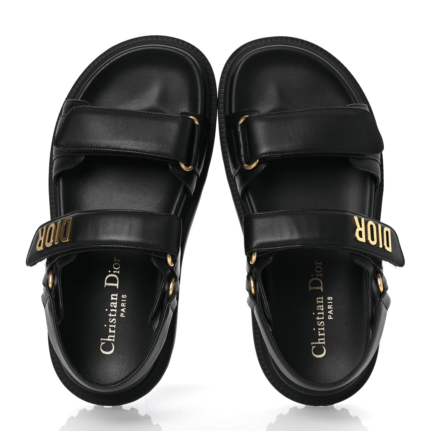 Christian Dior Lambskin Dioract 10mm Sandals 35 Black 2 of 12